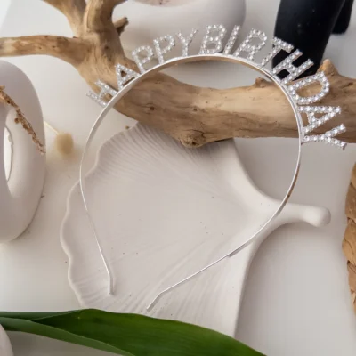 Happy Birthday Yazılı Taşlı Taç