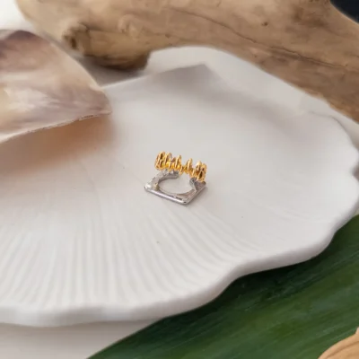 Çift Renk İkili Duran Tasarım Earcuff Küpe