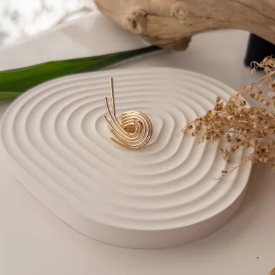 İthal Spiral Tasarım Plaka Earcuff Küpe