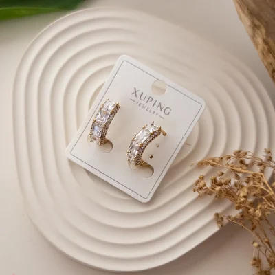 Xp Özel Seri 14K Renk İri Zirkon Taşlı Halka Küpe