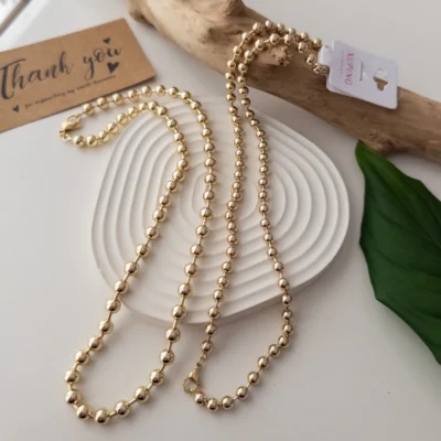 Xp Özel Seri 14K Renk 50cm Top Zincir Kolye