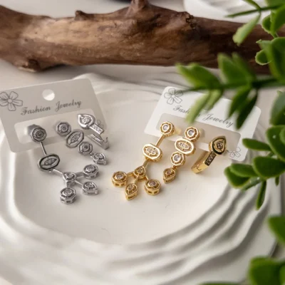 Özel Seri Tasarım Üçlü Sallantılı Kombin Tarz Set Küpe