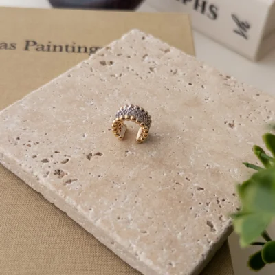 Zirkon Taşlı Çift Renk Earcuff Küpe