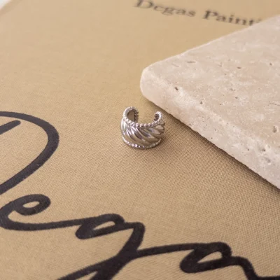 Gümüş Renk Burgu Plaka Earcuff Küpe