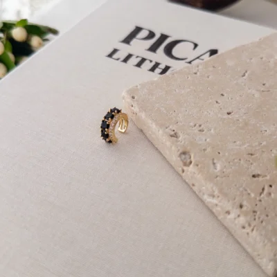 Siyah Zirkon Taşlı Küçük Earcuff Küpe