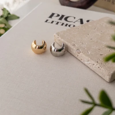 Tombul Bombe Plaka Earcuff Küpe