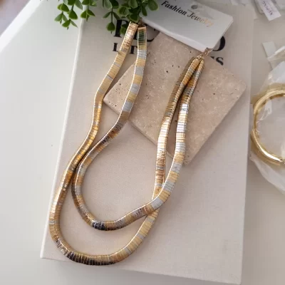 Çift Renk İkili Tasarım Kolye