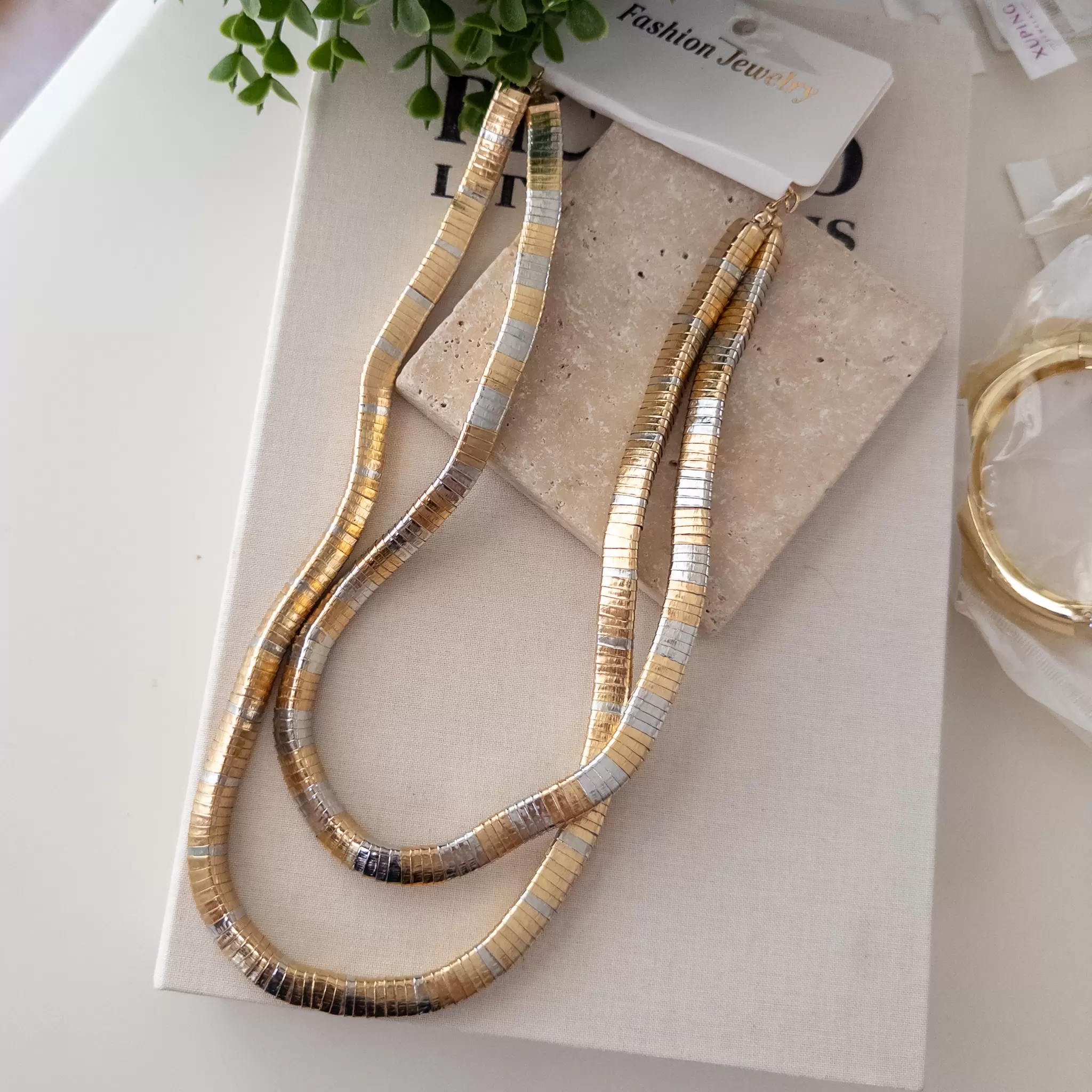 Çift Renk İkili Tasarım Kolye