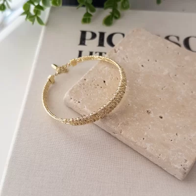 Gold Renk Üçlü Dorika Kelepçe Bileklik