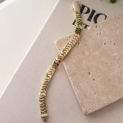 Özel Seri Gold Renk Zirkon Taş Kilitli Tasarım Bileklik