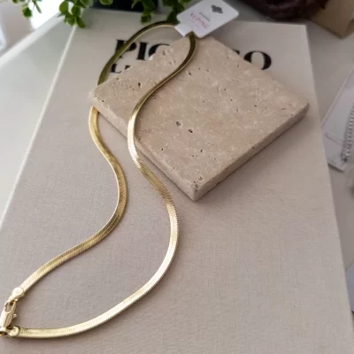 Xp Özel Seri Gold Renk 60cm İtalyan Yassı Zincir Kolye