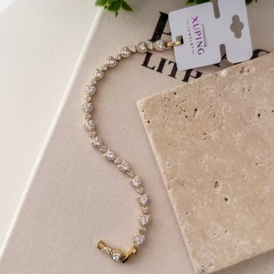 Xp Özel Seri Gold Renk Kalp Figürlü Zarif Su Yolu Bileklik