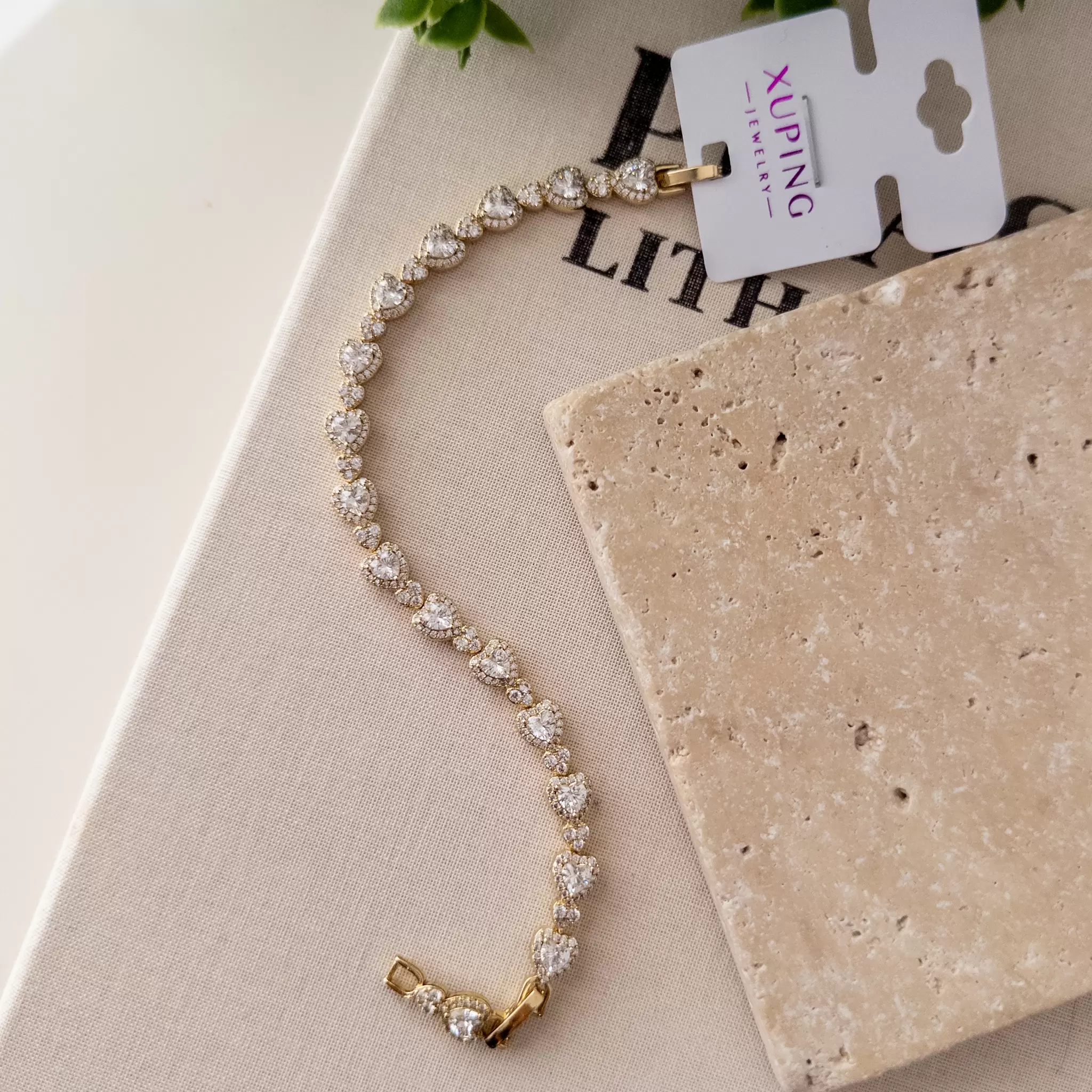 Xp Özel Seri Gold Renk Kalp Figürlü Zarif Su Yolu Bileklik