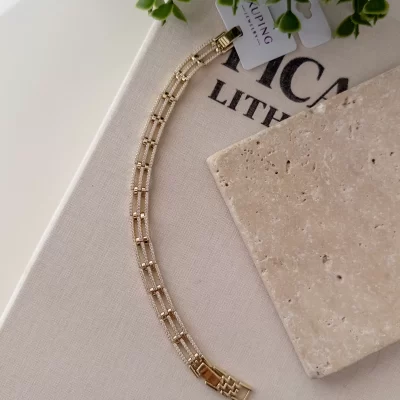 Xp Özel Seri Gold Renk Üç Sıralı Tarz Bileklik