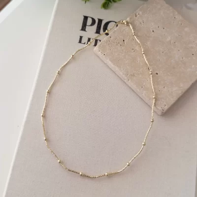 Xp Özel seri İnce Top Detaylı Tel Kolye