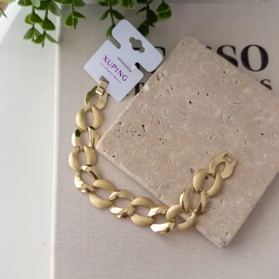 Xp Özel Seri Mat Sarı Büyük Plaka Zincir Bileklik