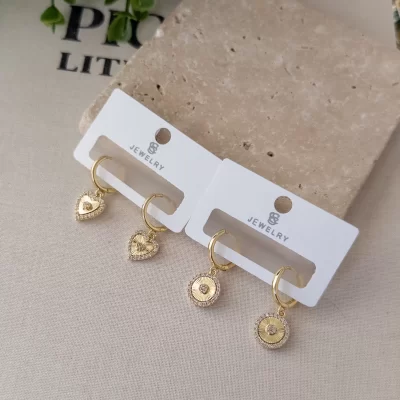 Zirkon Taş İşlemeli Lazer Kesimi Figür Sallantılı Kalan Küpe