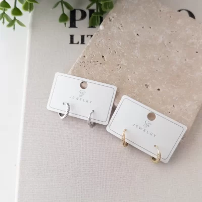 Zirkon Taşlı Küçük Boy Halka Küpe