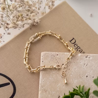 Ortası Zirkon Taşlı Tiffany Bileklik