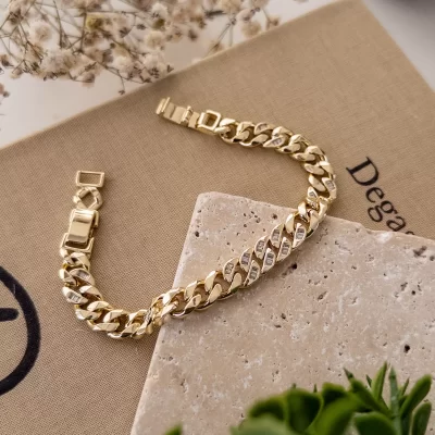 Özel seri Baget Zirkon Taş İşlemeli Gurmet Zincir Bileklik