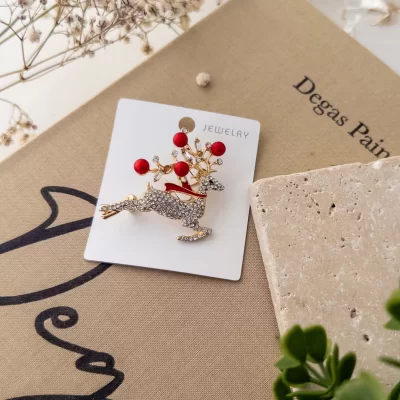 Yılbaşı Temalı Geyik Broş