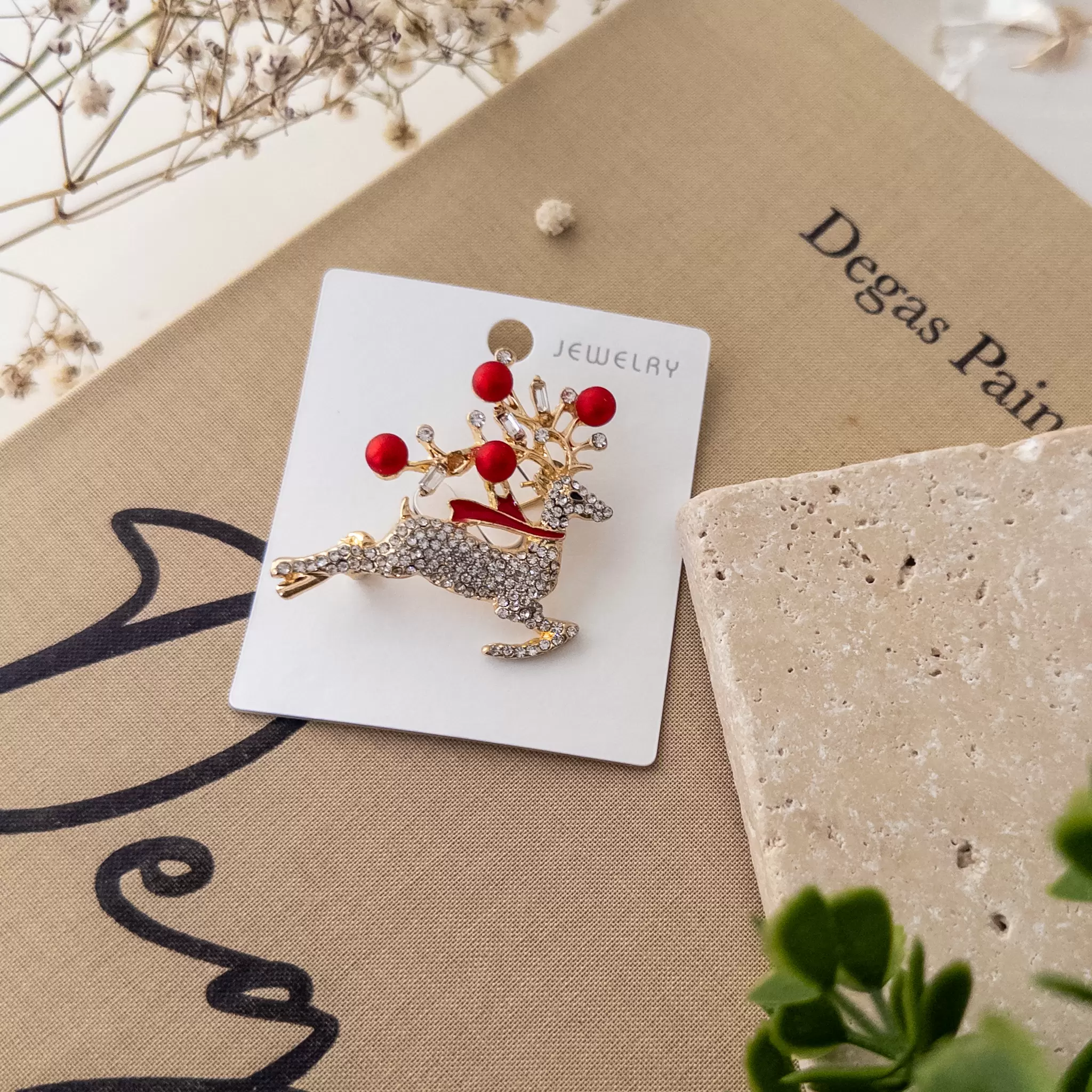 Yılbaşı Temalı Geyik Broş