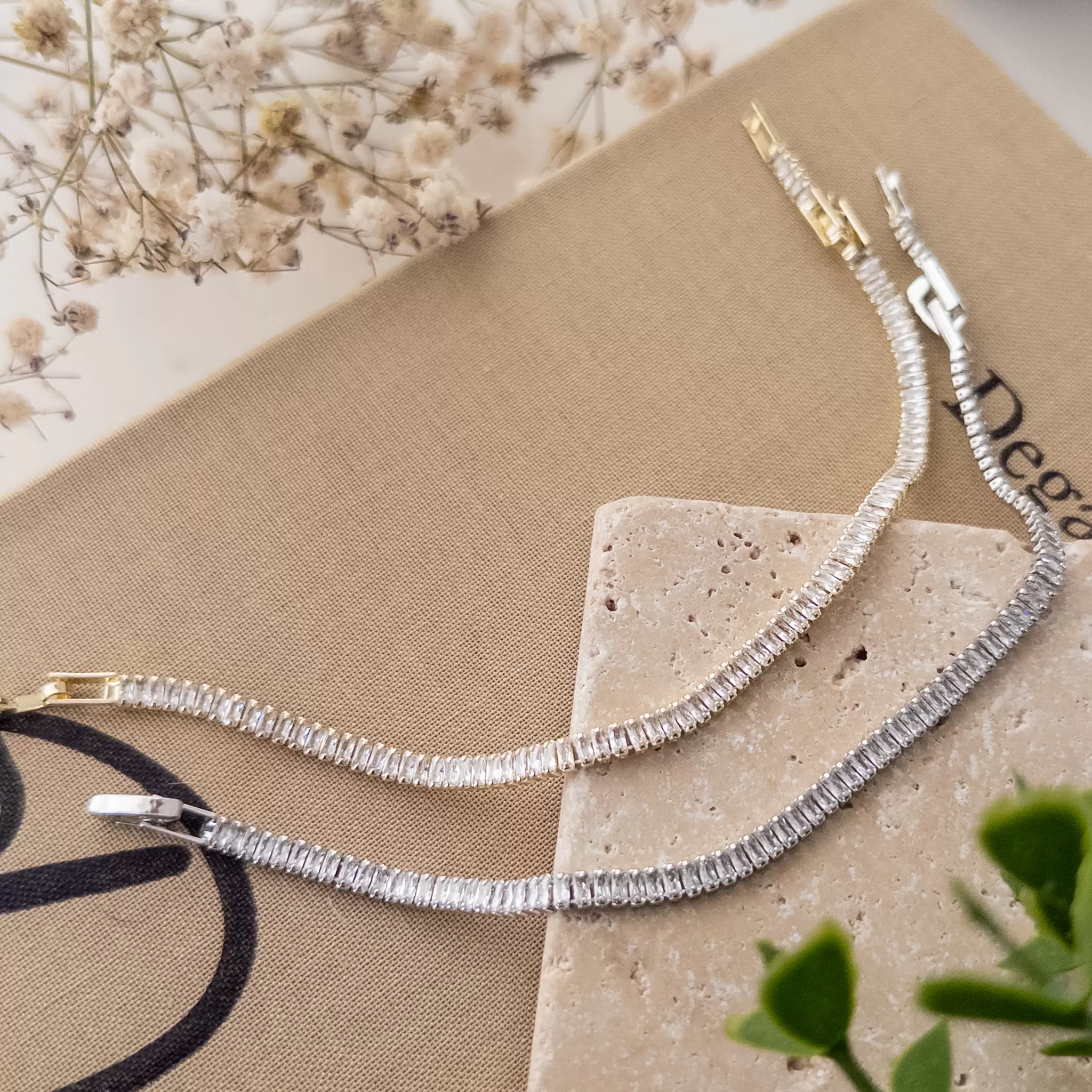 Zarif Zirkon Baget Taş Su Yolu Bileklik