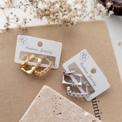 Zirkon Taşlı Tasarım Üçlü Kombin Set Küpe