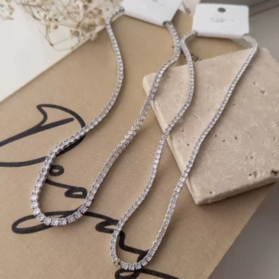 Özel Seri Döküm Dönme Yapmayan Zirkon Taş Suyolu Kolye