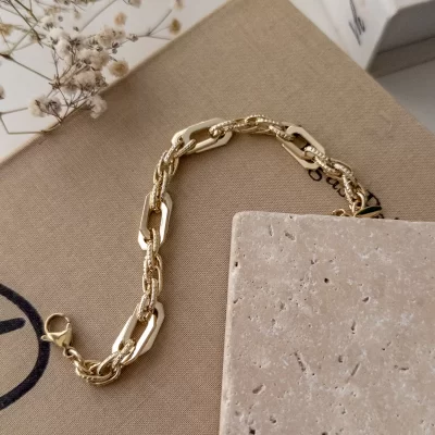 Xp Özel Seri Dikdörtgen Lazer Kesim Örgü Kalın Zincir Bileklik