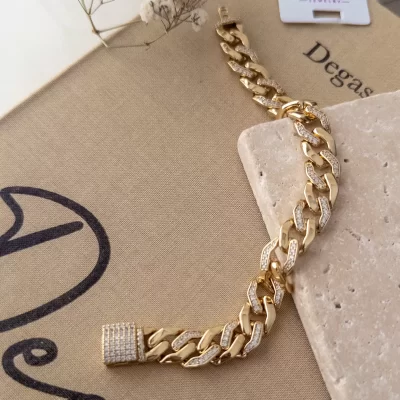 Xp ÖZel Seri Kuyumcu İşçilikli Zirkon Taşlı Gurmet Zincir Bileklik