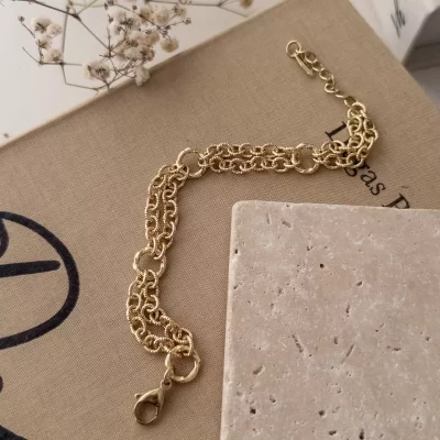 Xp Özel Seri Lazer Kesim Çift Sıra Zincirli Bileklik