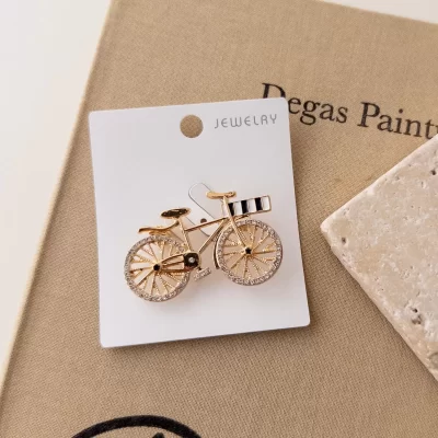 Taş Detaylı Bisiklet Broş