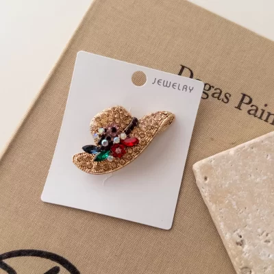 Taşlı Şapka Broş