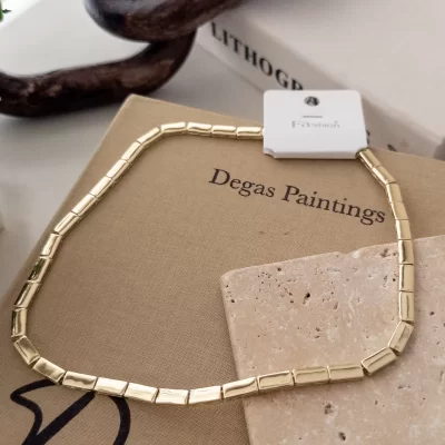 14K Gold Renk Özel Seri Plaka Tarz Kolye