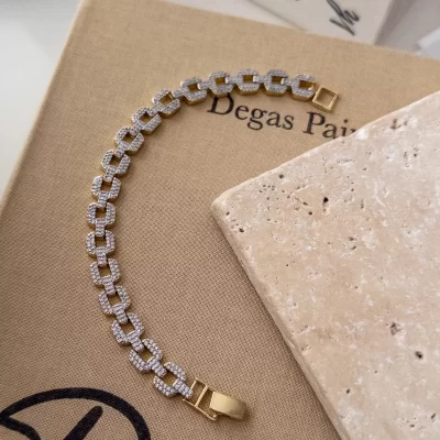 Çift Renk Full Zirkon Taş İşlemeli Tasarım Bileklik