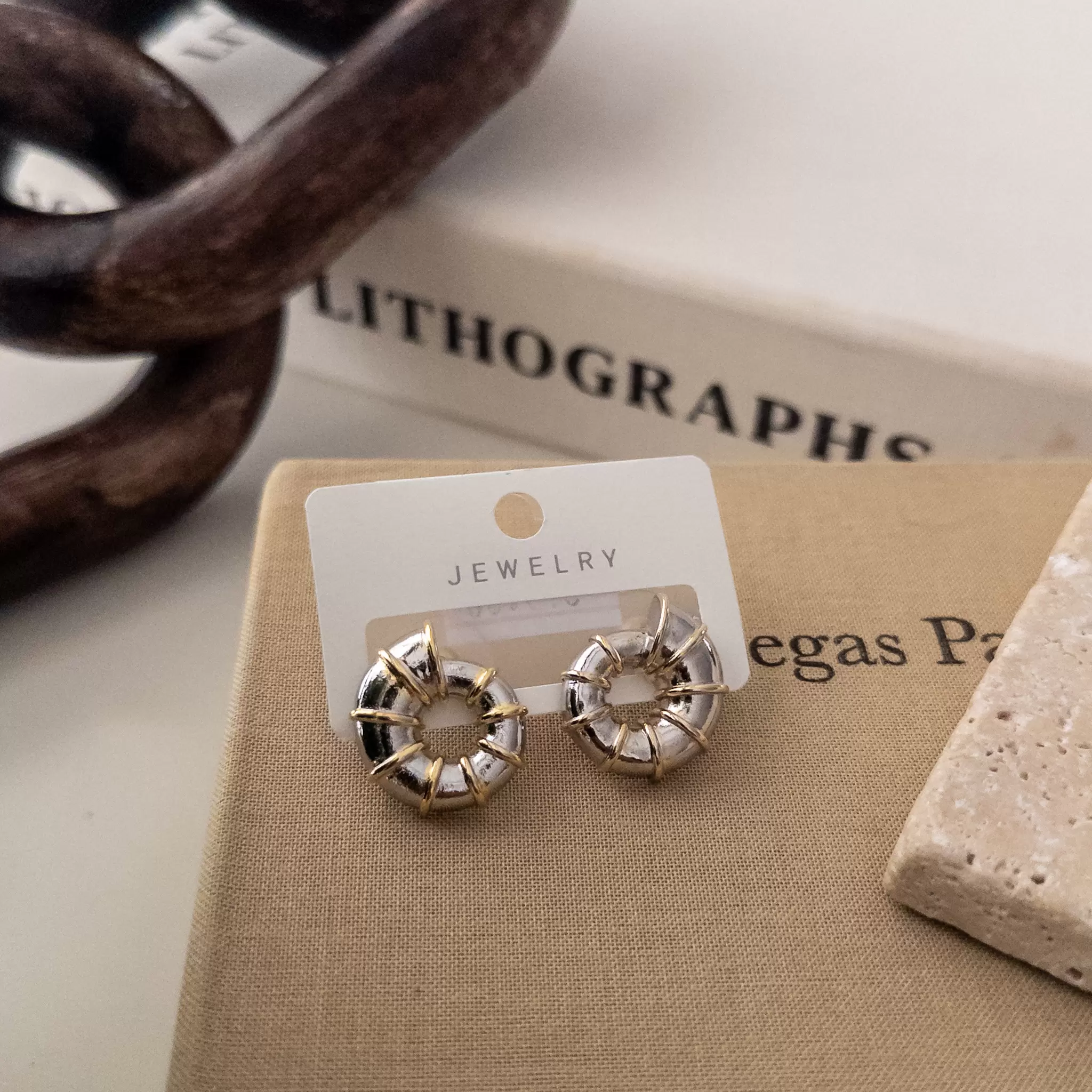 Çift Renk Plaka Salyangoz Küpe