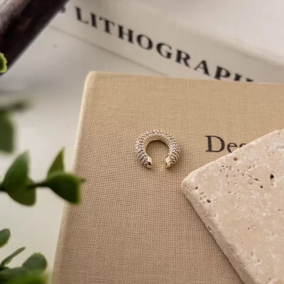 Full Zirkon Taşlı Halka Earcuff Küpe