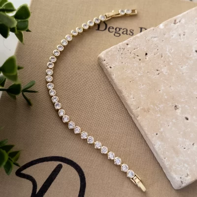 İri Yuvarlak Zirkon Taşlı Su Yolu Bileklik