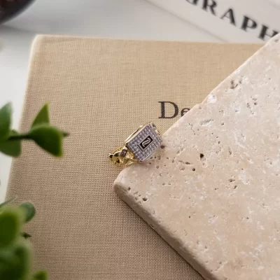 Ortası Siyah Mineli Zirkon Taşlı Alttan Ayarlanabilir Tarz Zincir Yüzük