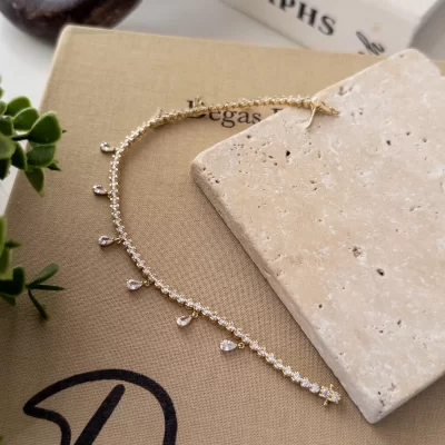 Özel Seri Zirkon Damla Taş Sallantılı Su Yolu Bileklik