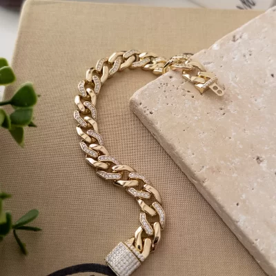 Xp Özel Seri Kilit Yeri Ve Zincir Detayları Zirkon Taşlı Gurmet Zincir Bileklik