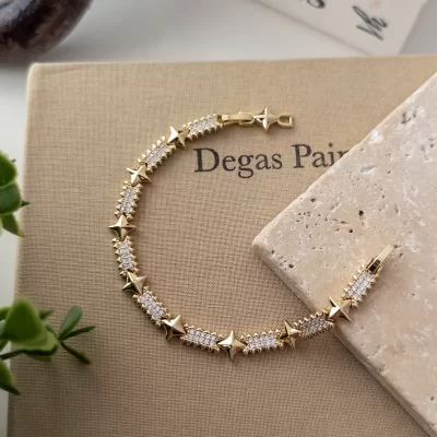 Xp Özel Seri Plaka Kutup Yıldızlı Zirkon Taş İşlemeli Tasarım Bileklik