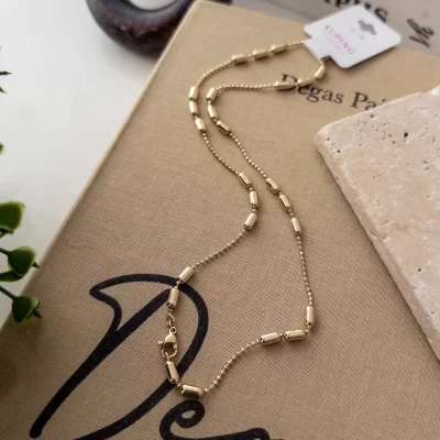 Xp Özel Seri Silindir Plaka Detaylı Zarif Kısa Kolye