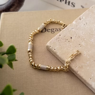 Xp Özel Seri Zirkon Taş İşlemeli Silindir Tarz Bileklik