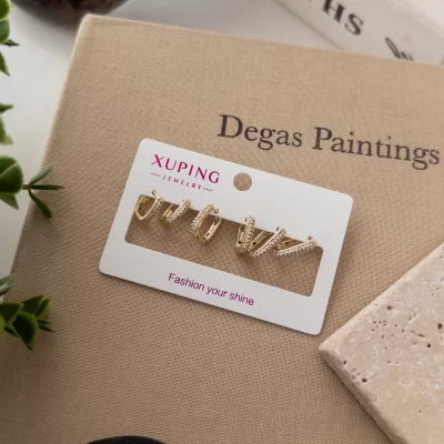 Xp Özel Seri Zirkon Taşlı Altılı U Küpe Kombin Zarif Set Küpe