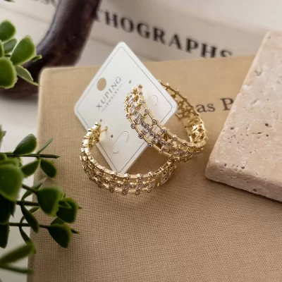 Xp Özel Seri Zirkon Taşlı Büyük Halka Küpe