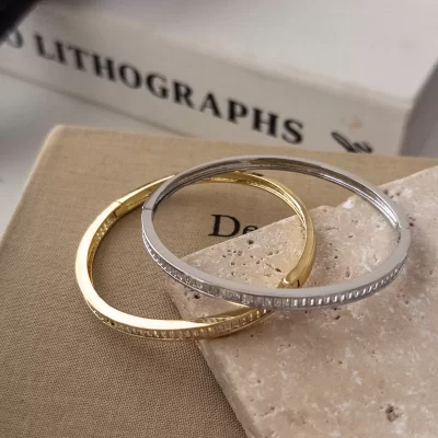 Zirkon Baget Taş İşlemeli Kelepçe Bileklik