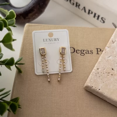 Zirkon Baget Taş Sallantılı Tarz Küpe