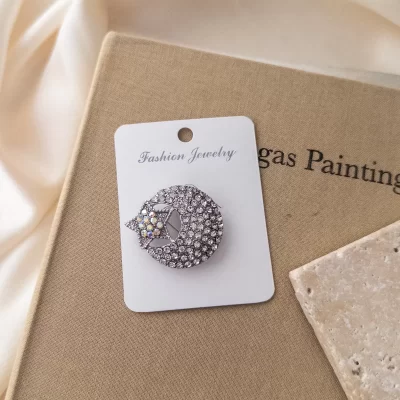 Zirkon Taşlı Ay Ve Yıldız Broş